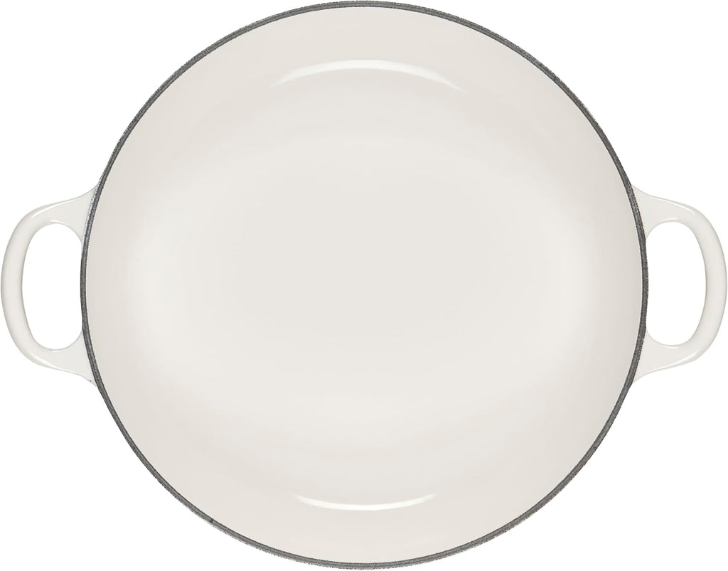 Le Creuset Enameled Cast Iron Signature Petal Braiser, 2.25 qt., White w/Gold Knob
