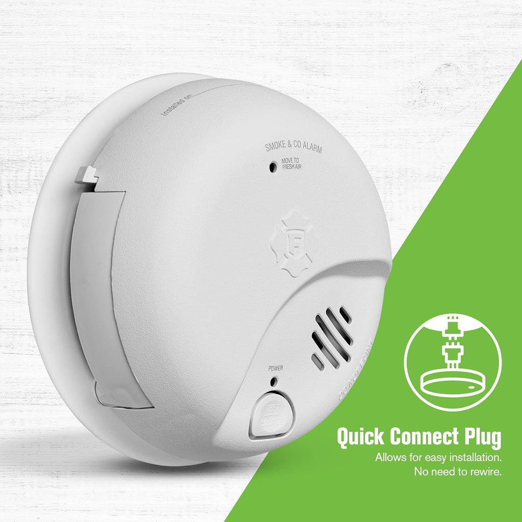 SMICO100-AC Interconnect Hardwire Combination Smoke & Carbon Monoxide Alarm with Battery Backup, 6-Pack