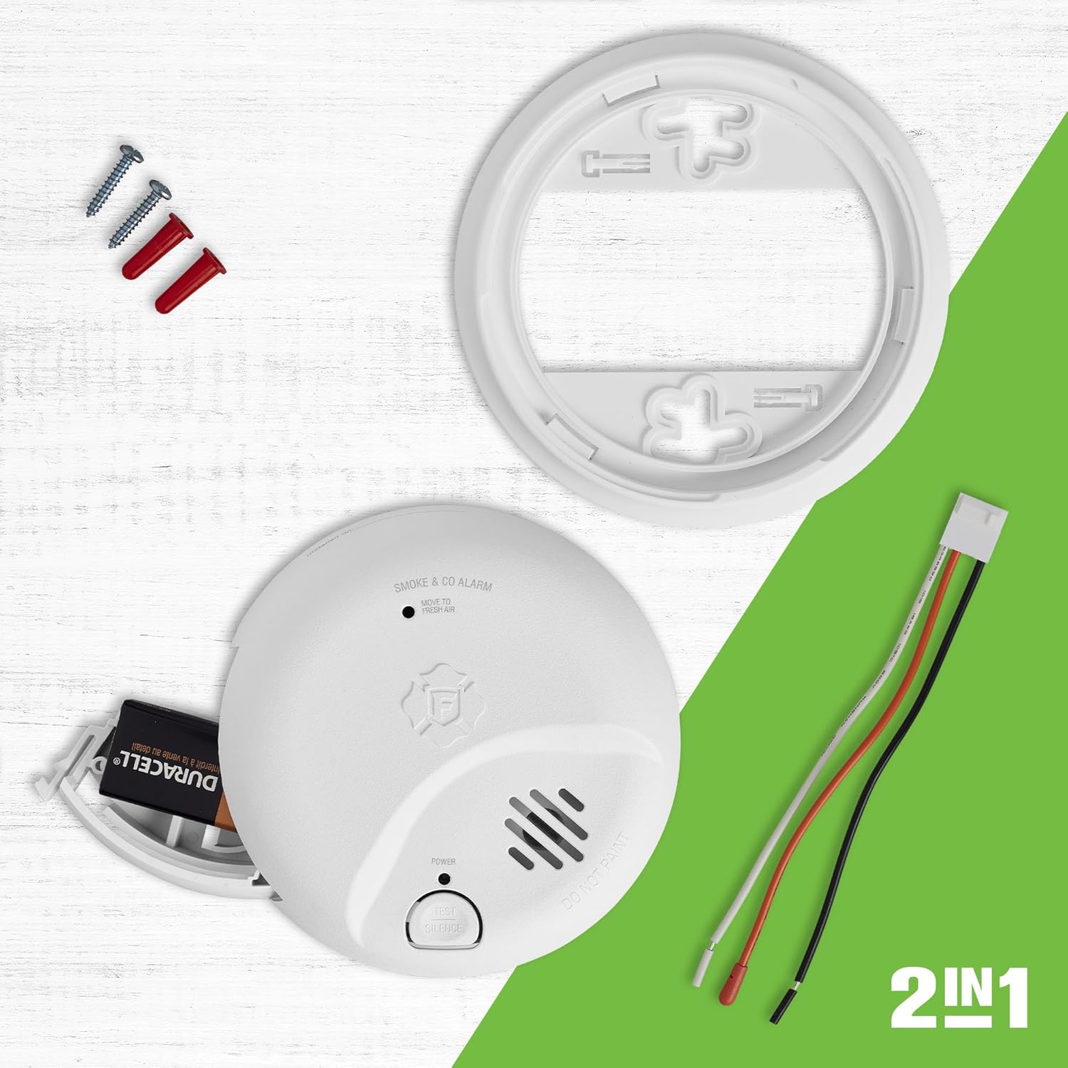 SMICO100-AC Interconnect Hardwire Combination Smoke & Carbon Monoxide Alarm with Battery Backup, 6-Pack